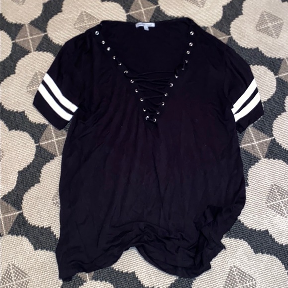 Charlotte Russe Tops - 3 for $12 black lace up shirt